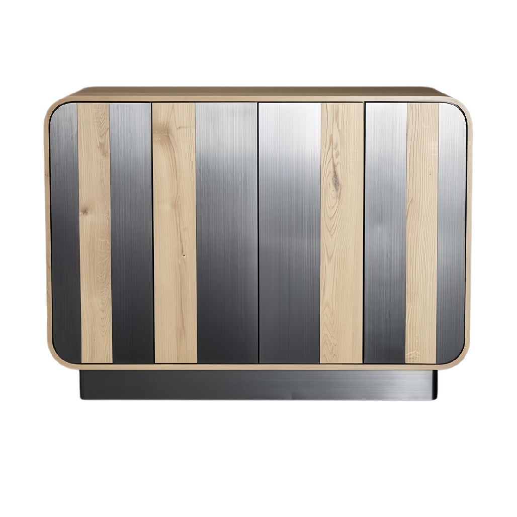 **Moderne Dressoir met Houten en Metaal Finishes**